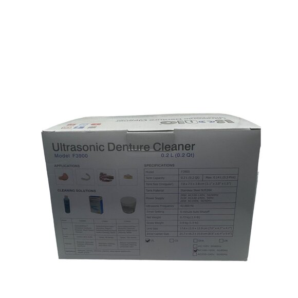 Isonic Ultrasonic Denture Cleaner F3900 0.2L 42000 Hz 20W Auto Shutoff - Picture 3 of 6